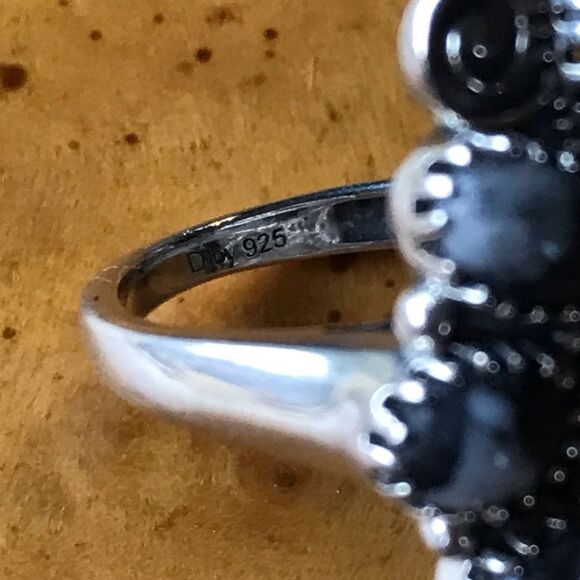 Natural White Buffalo Turquoise Sterling Silver Ring Size 7 - Picture 5 of 9